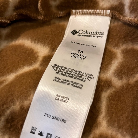 Columbia Snowtop II Toddler Baby Fleece Bunting Giraffe Print 18 Months - Picture 4 of 4